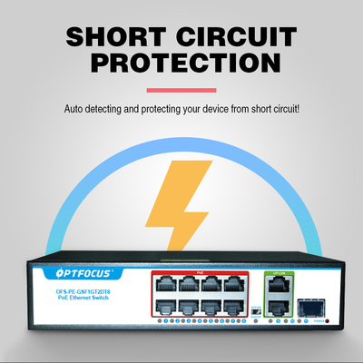 1310nm Managed Power Over Ethernet POE 20KM / Single Mode Fiber Switch 8 Port Poe Gigabit Switch