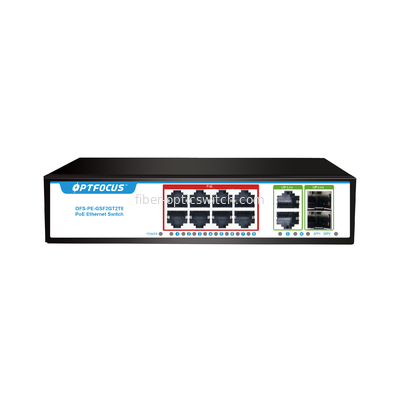 AI Smart PoE Switch 8x1000M POE Port UP Link 2x1000m RJ45 Port 2x1000m SFP for NVR IP Camera