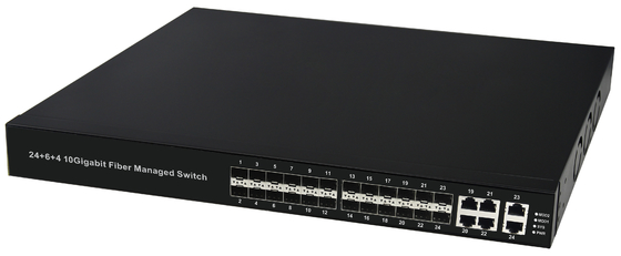 Factory OEM/ODM Fiber Optic Switch L3 10Gigabit Fiber Managed Switch 24 SFP and 6 Combo Port