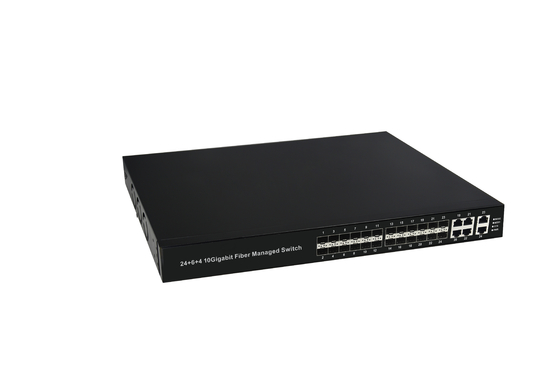 Factory OEM/ODM Fiber Optic Switch L3 10Gigabit Fiber Managed Switch 24 SFP and 6 Combo Port