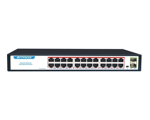 Przełącznik sieciowy Ethernet o mocy 370 W PoE Zasilanie wewnętrzne RJ-45 1000 Mbps